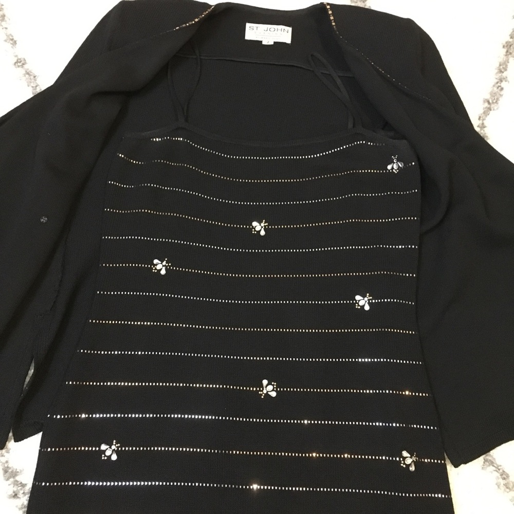 ❌❌SOLD AS SET. ST. JOHN BEE'S Evening by Marie Gray Sz 4 Dress - Picture 3 of 5
